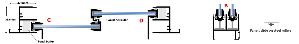 Horizontal sliding secondary glazing frame profile