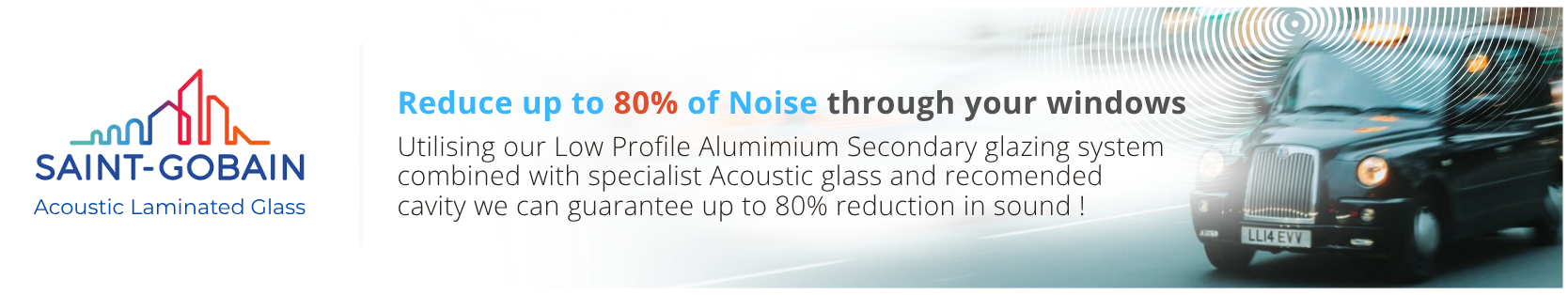 Secondary glazing acoustic sound-reduction detail diagram
